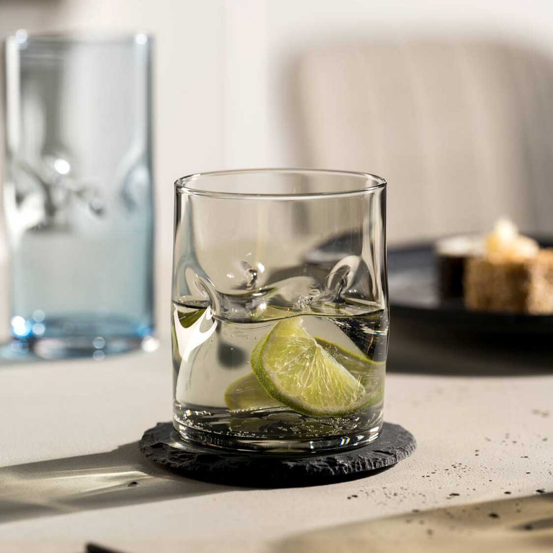 leonardo-vesuvio-verre-eau-300-ml-gris-lot-de-4-fait-main image 2
