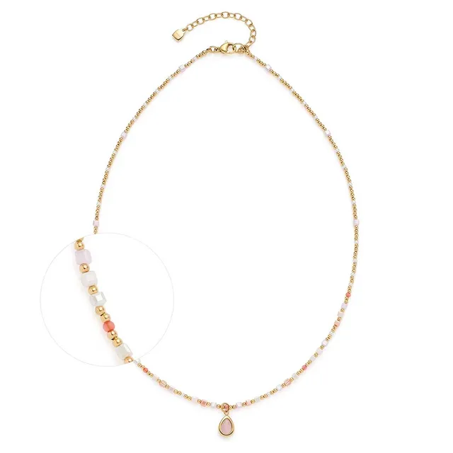 leonardo-shari-collier-42-cm-dor-perles-roses-goutte-ros-e image 1