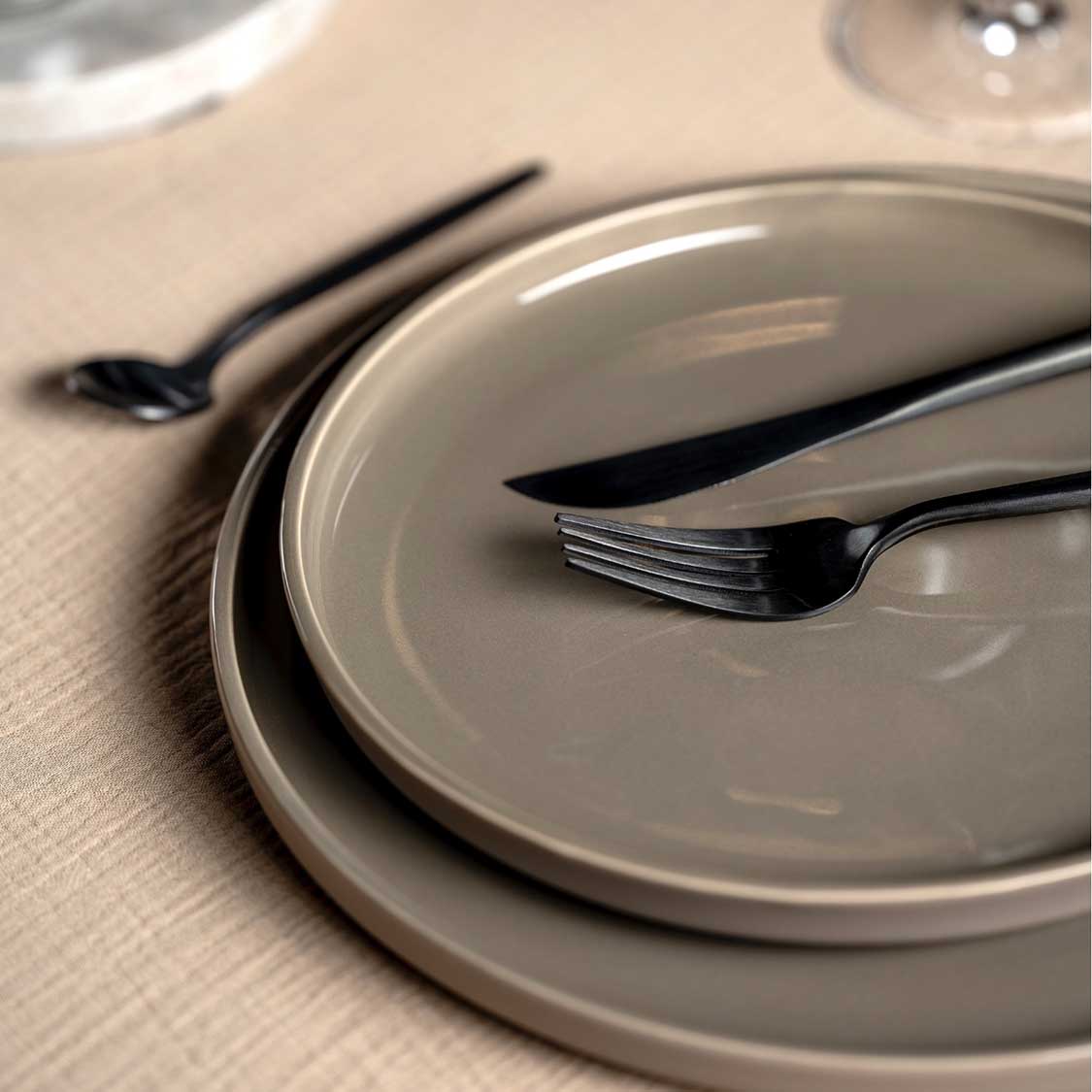 leonardo-roma-assiette-c-ramique-27-cm-taupe-lot-de-6-micro-ondes image 2