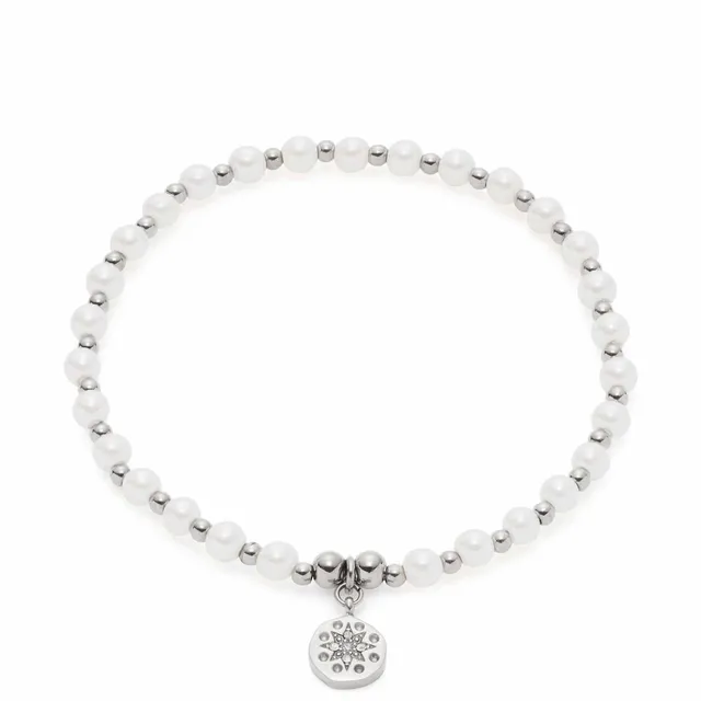 leonardo-pelena-ciao-bracelet-perles-blanches-toile image 1