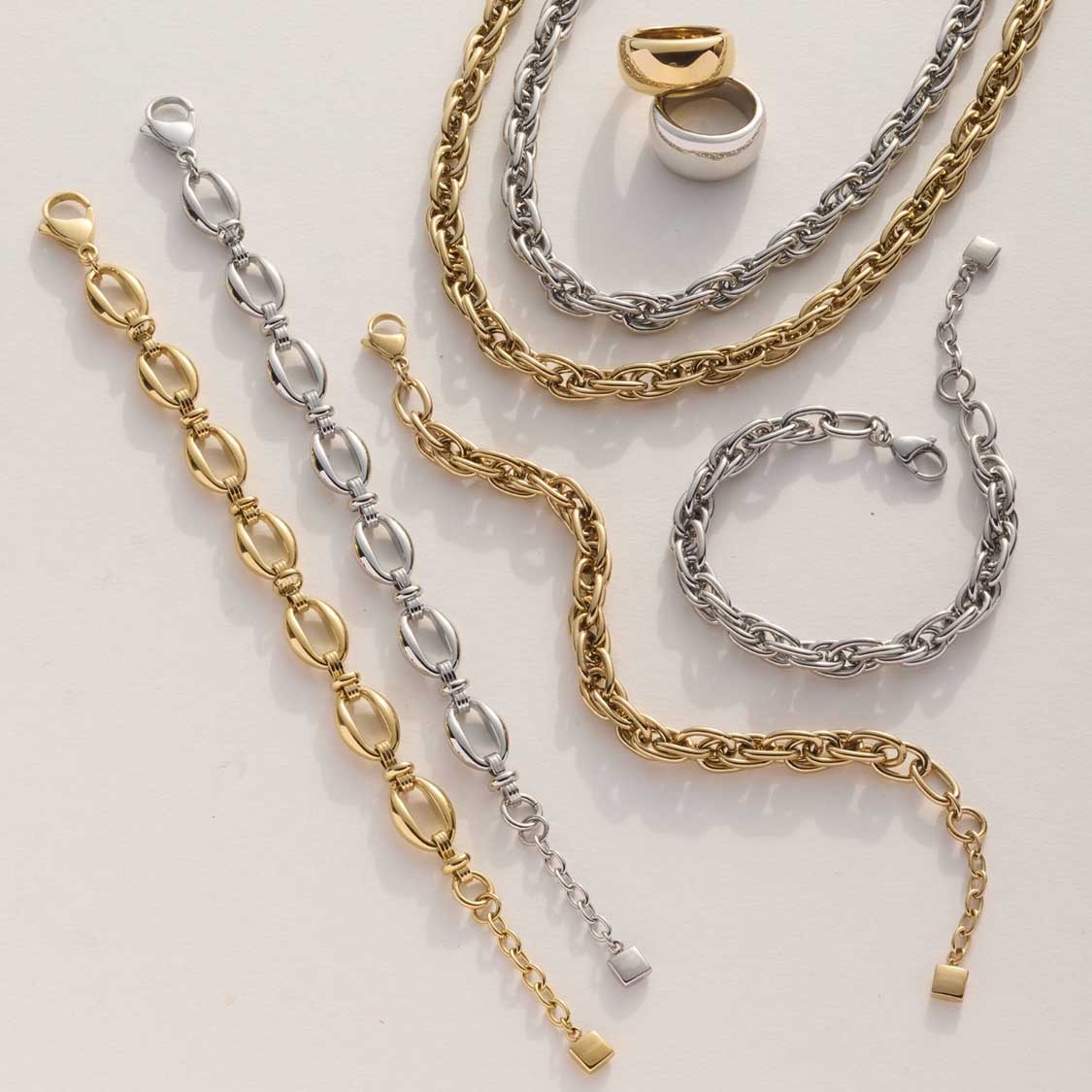 leonardo-andrea-bracelet-maille-ovale-dor-acier image 7