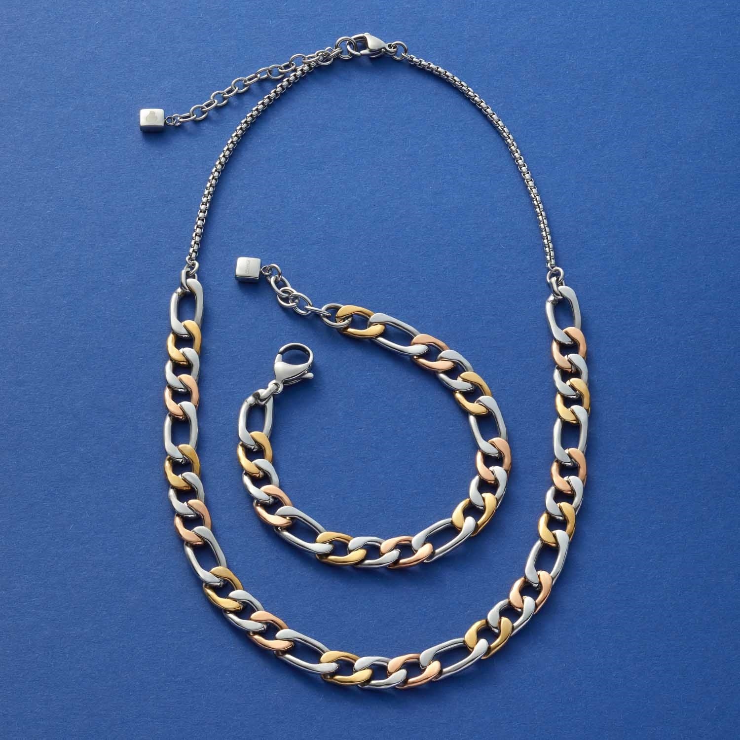 leonardo-tricolore-collier-acier-45-cm-3-ors image 4