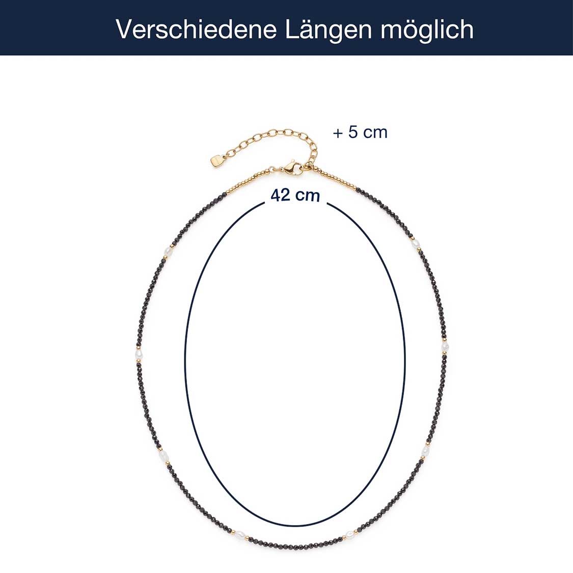 leonardo-ciao-nola-collier-perles-noir-dor-42-cm image 5
