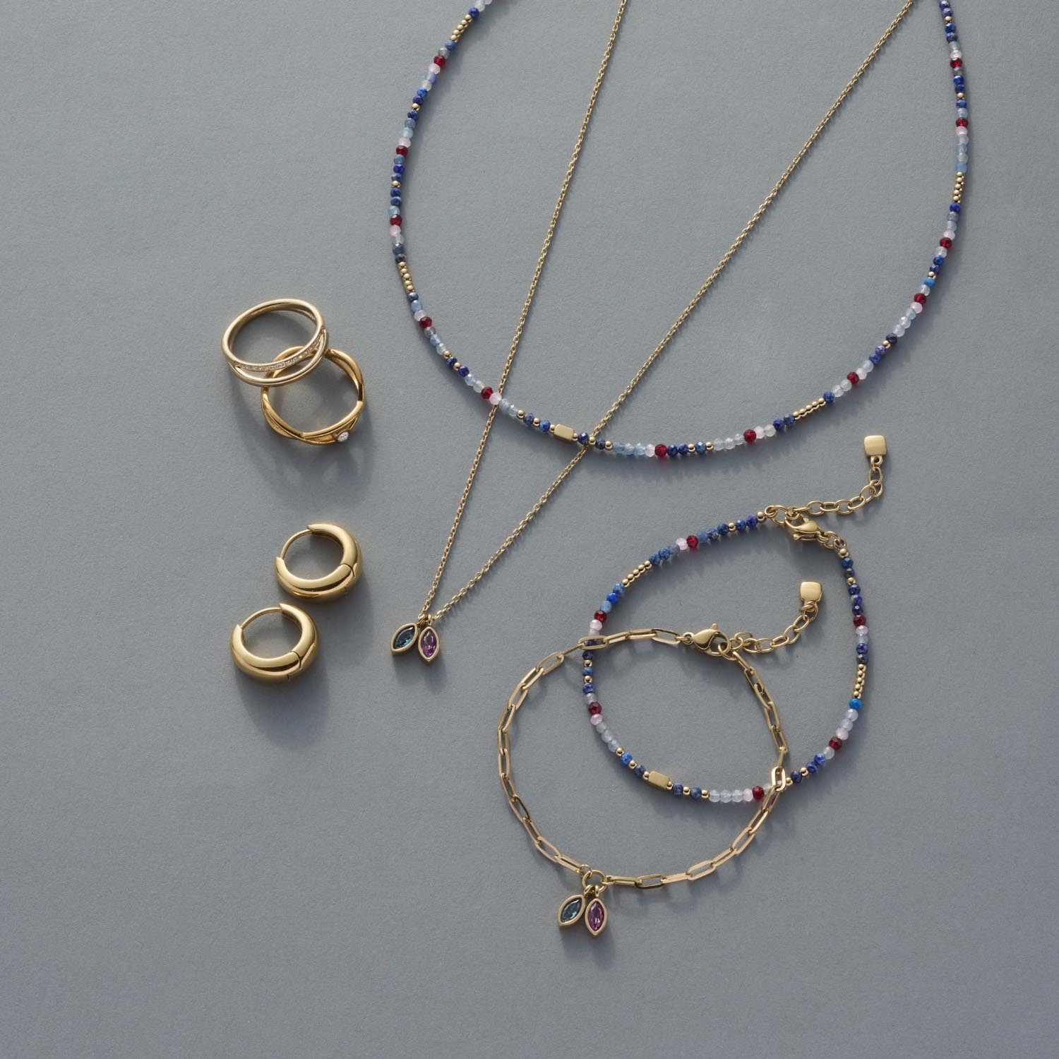 leonardo-alsion-ciao-bracelet-dor-perles-lapis-lazuli-18-cm image 6