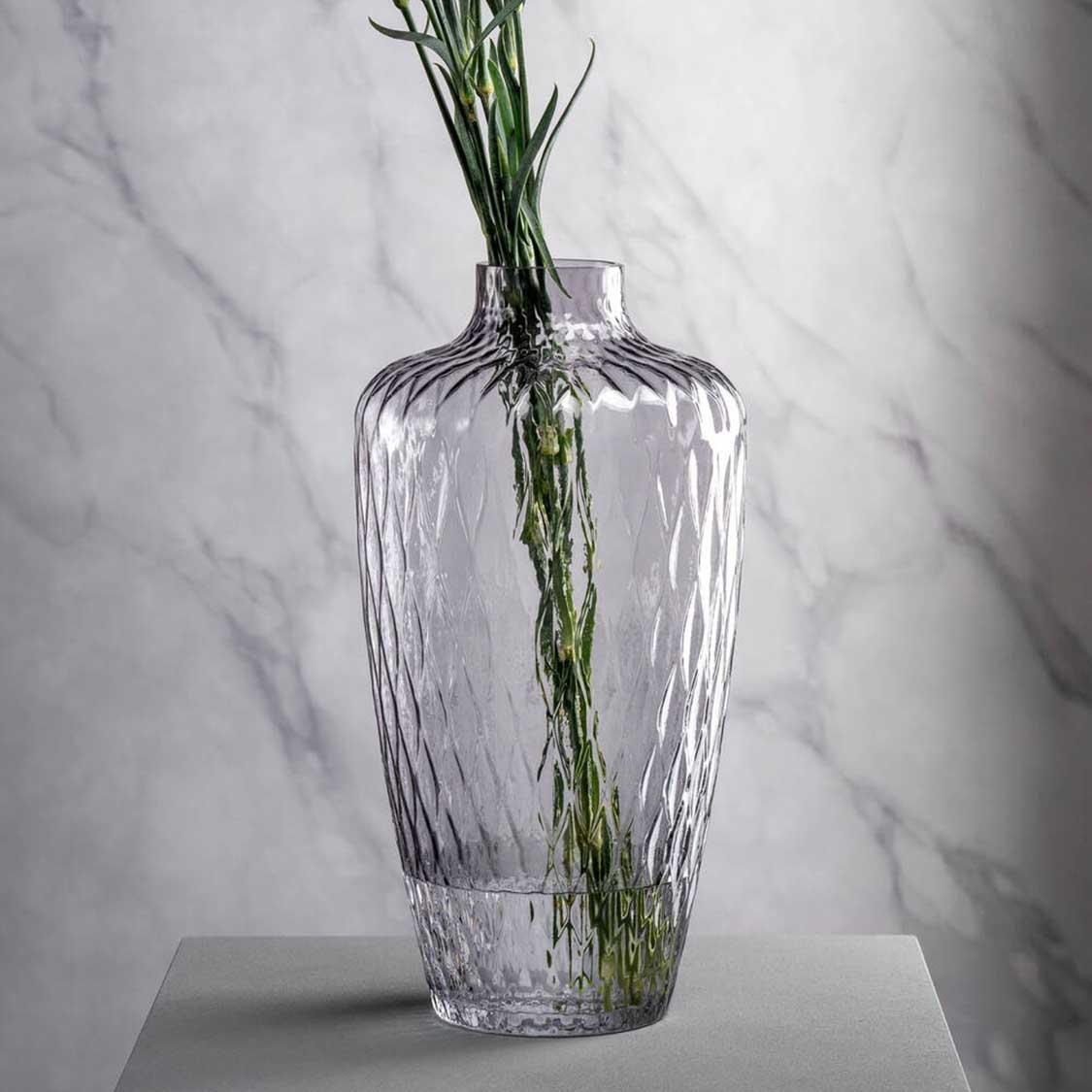 leonardo-giulia-vase-verre-gris-38-cm-fait-main image 5