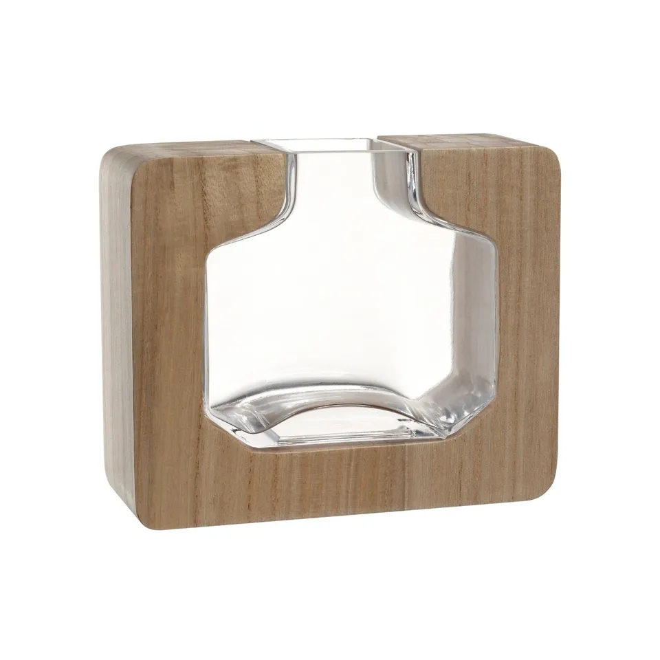 leonardo-autentico-vase-bois-et-verre-18-cm image 1