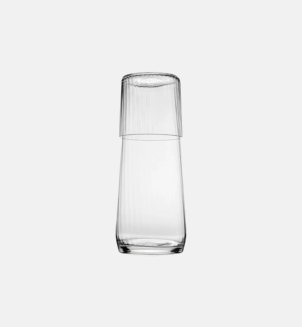 krosno-lumi-service-carafe-1-l-4-verres-350-ml-stri-s image 1