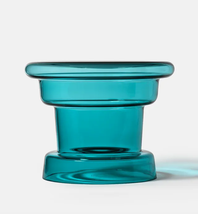 krosno-lazur-table-basse-verre-bleu-30-cm-fait-main image 1