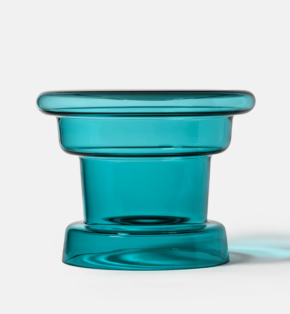 krosno-lazur-table-basse-verre-bleu-30-cm-fait-main image 1