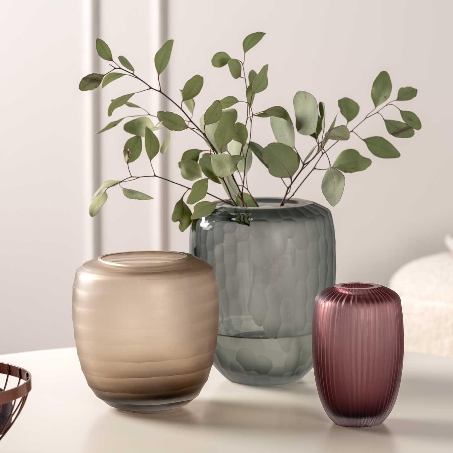 leonardo-bellagio-vase-18-cm-beige-verre-teint image 6