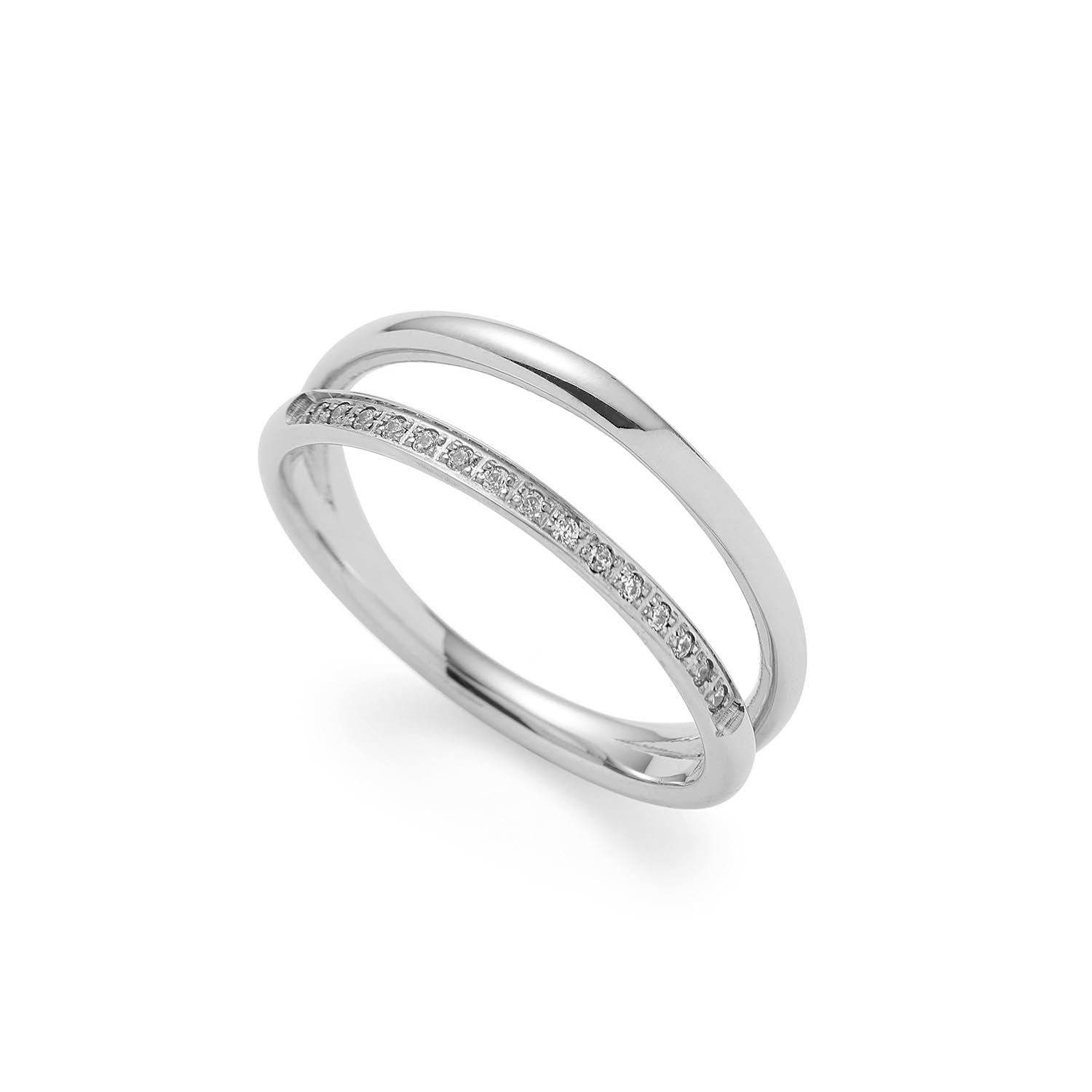 leonardo-tini-ciao-bague-acier-zirconia-taille-17-double-anneau image 1