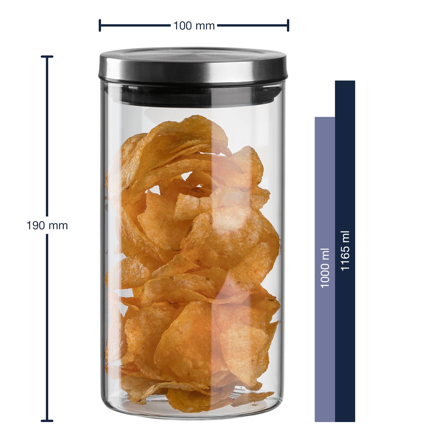 leonardo-comodo-bocal-en-verre-1-l-transparent-cylindrique image 2