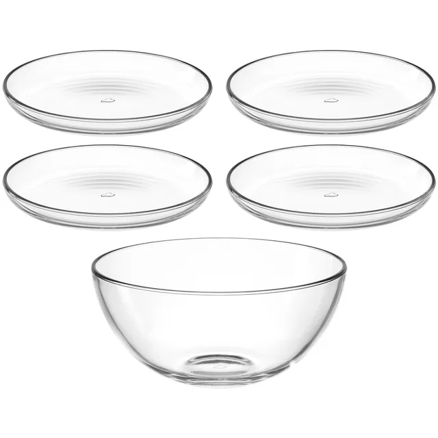 leonardo-cucina-service-en-verre-transparent-5-pi-ces-salade image 1