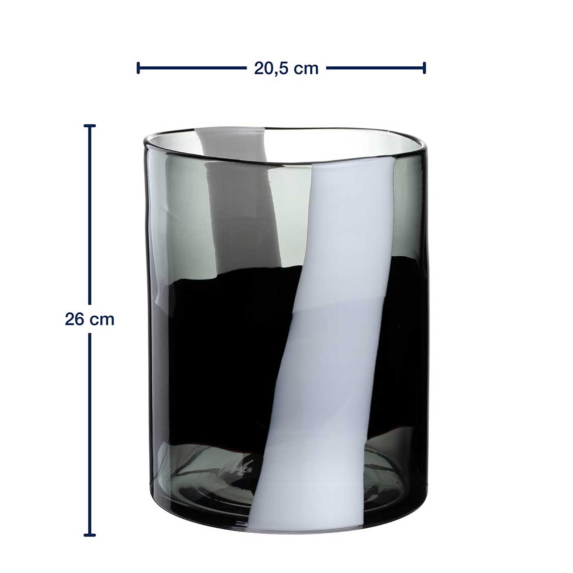 leonardo-banda-nera-vase-26-cm-noir-verre-fait-main image 3