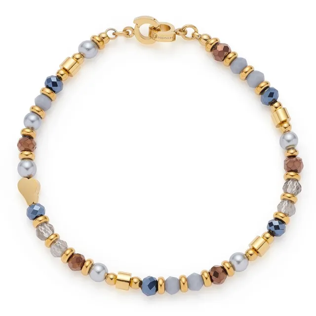 leonardo-clip-mix-cindy-bracelet-perles-bleu-nuit-dor image 1