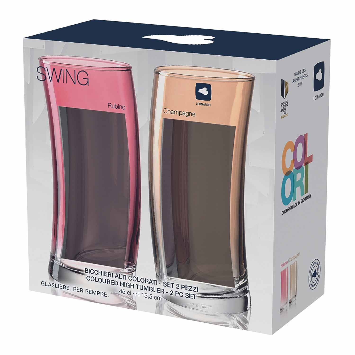 leonardo-swing-verre-eau-450-ml-rouge-lot-de-2 image 2