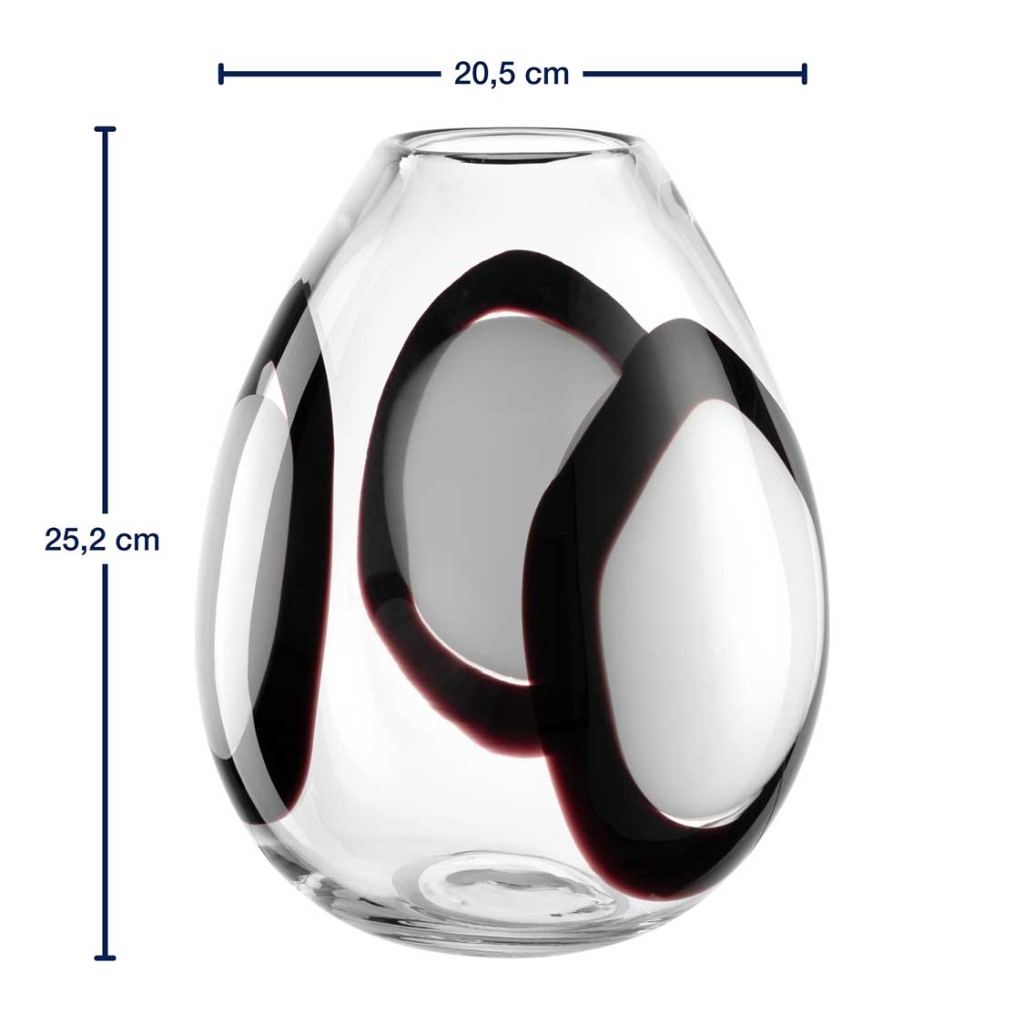 leonardo-occhi-bianchi-vase-verre-blanc-25-cm-fait-main image 3
