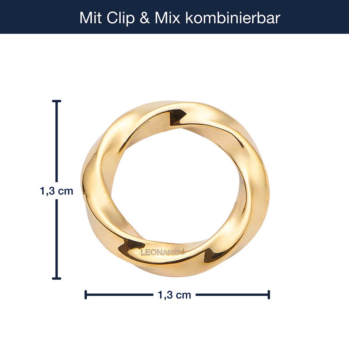 leonardo-lotti-clip-mix-bague-or-acier-torsad image 4