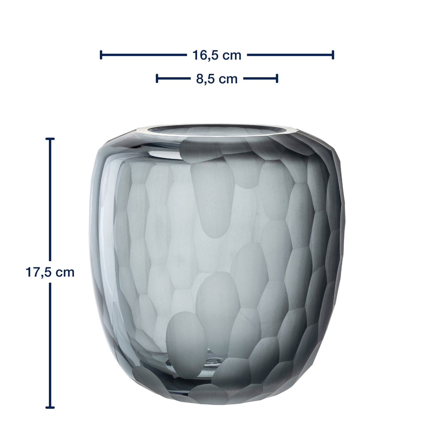 leonardo-bellagio-vase-verre-anthracite-18-cm-fait-main image 3
