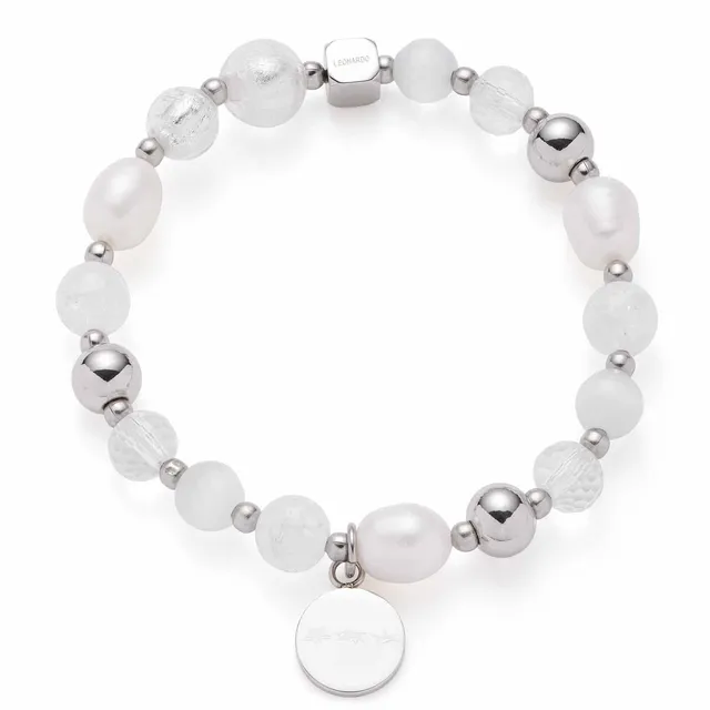leonardo-hope-bracelet-perles-blanches-lastique-femme image 1
