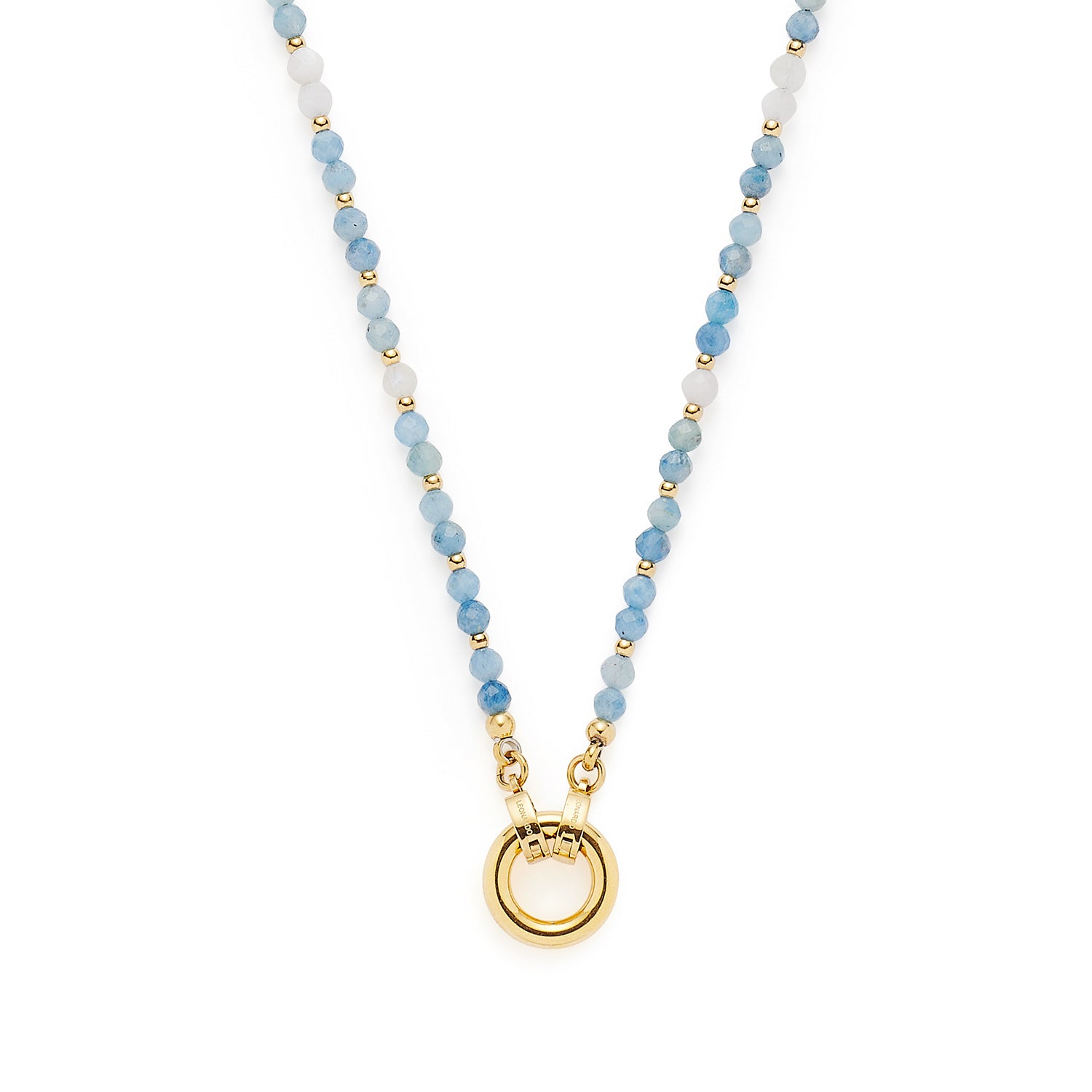 leonardo-bisca-collier-80-cm-dor-clip-mix-pierres-bleues image 2