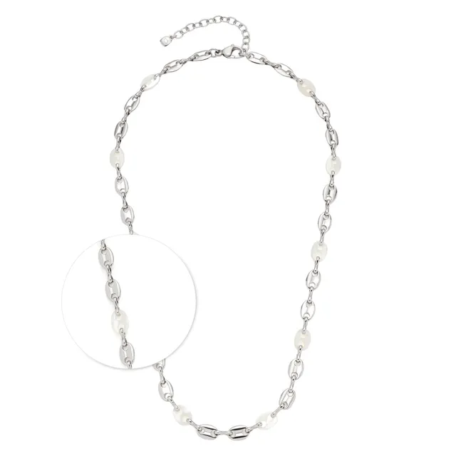 leonardo-lindi-collier-nacre-45-cm-acier-argent image 1