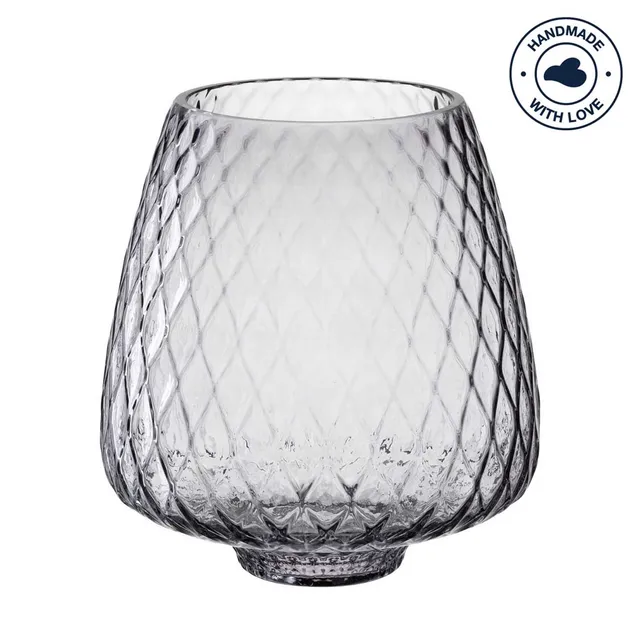 leonardo-giulia-photophore-verre-gris-20-cm-fait-main image 1