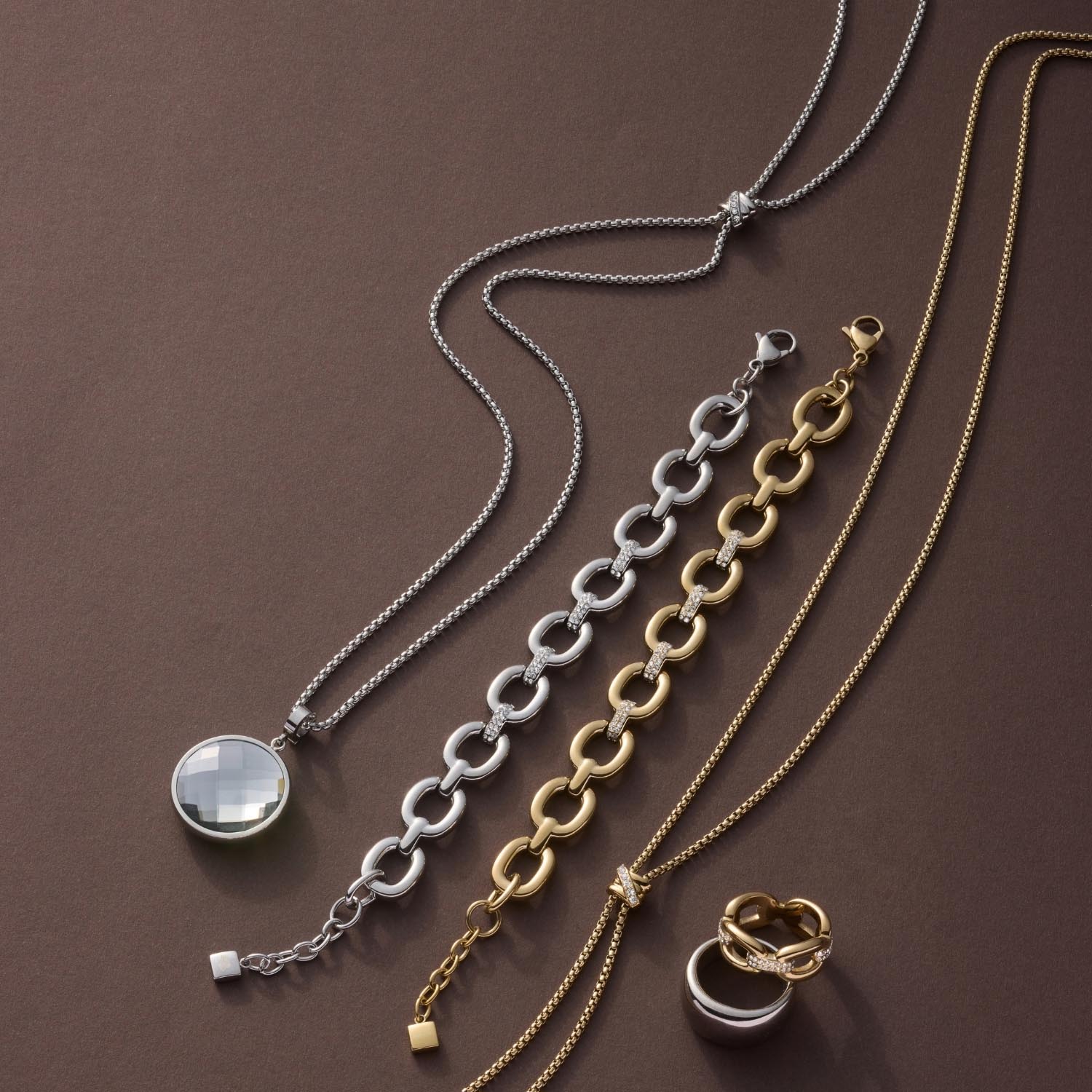 leonardo-daria-90-cm-collier-acier-zirconia image 7