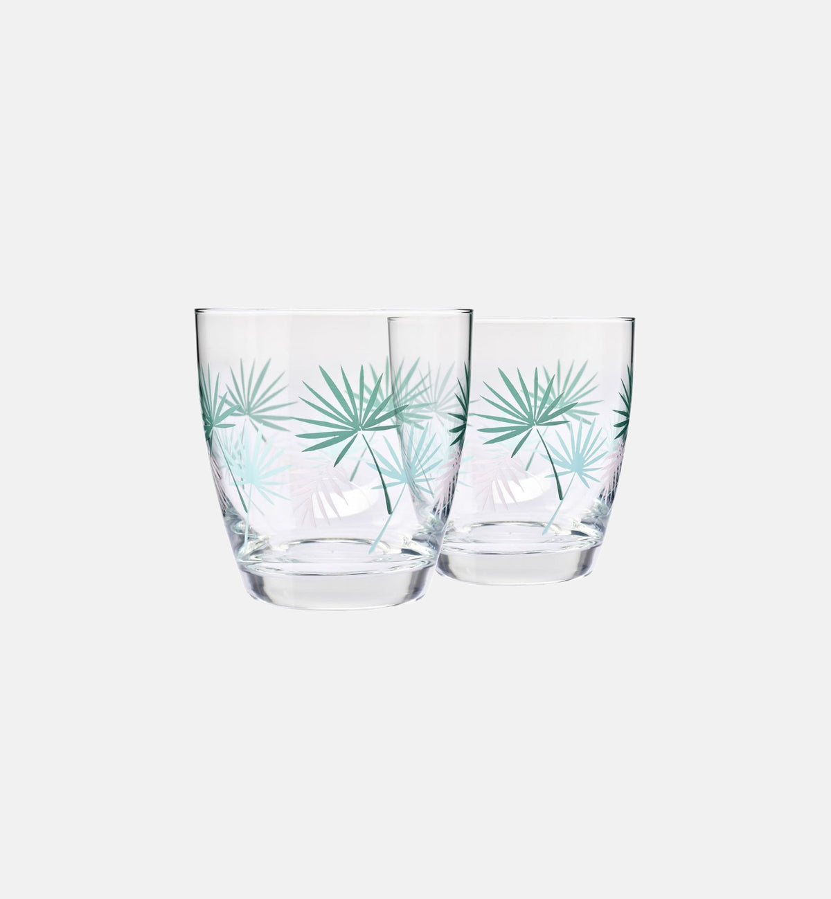 krosno-palms-verre-eau-370-ml-motif-palmier-vert image 1