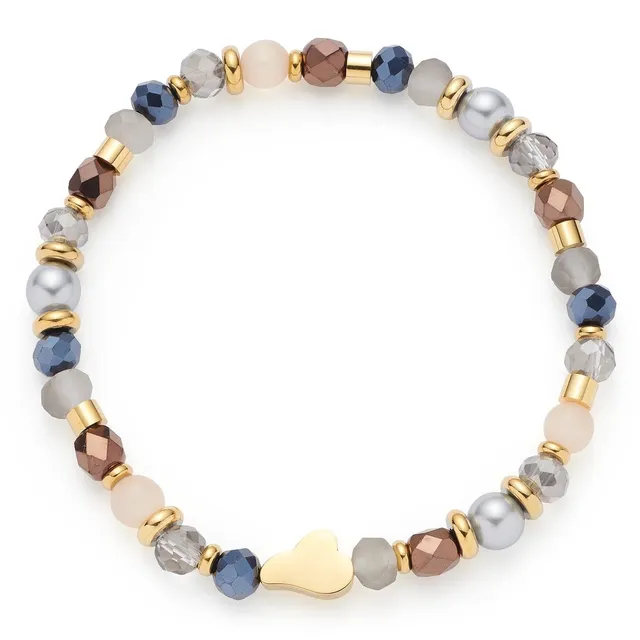 leonardo-sylvie-bracelet-perles-bleu-nuit-dor image 1