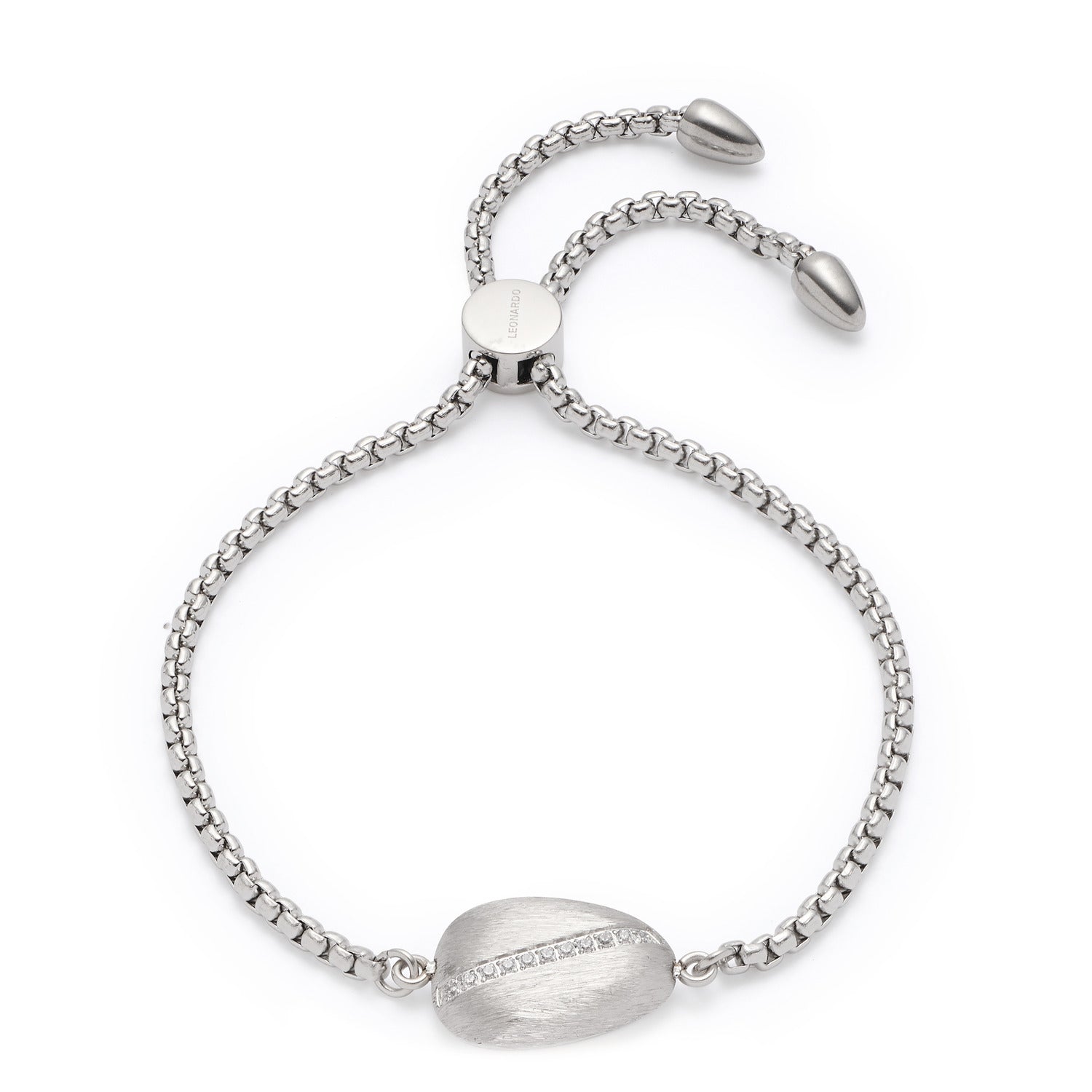 leonardo-ciottolo-bracelet-acier-zirconia-argent image 1