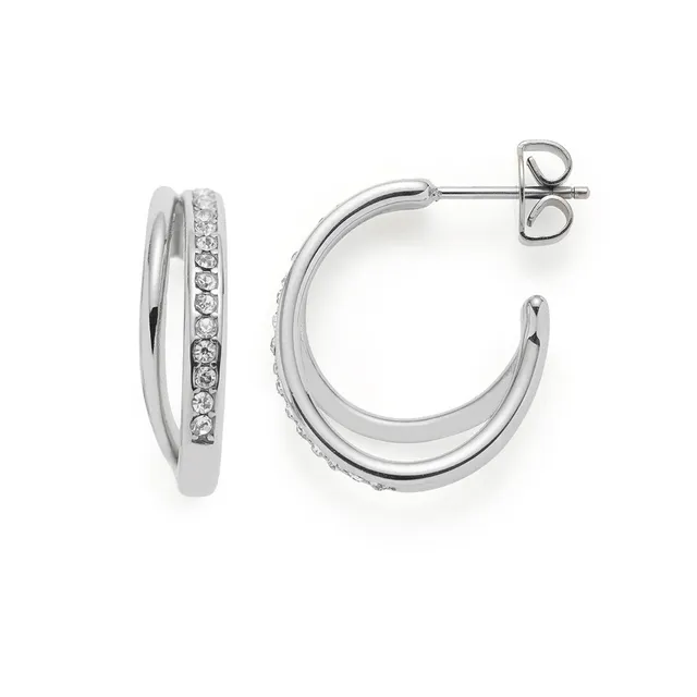 leonardo-anja-boucles-d-oreilles-double-cr-ole-acier-zirconia image 1