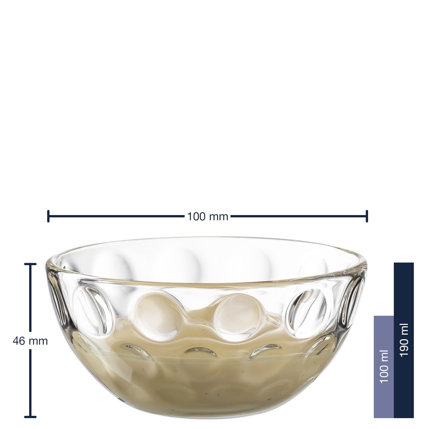 leonardo-cucina-optic-bol-verre-10-cm-lot-6-transparent image 2