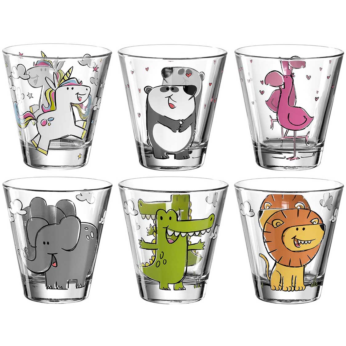 leonardo-bambini-215-ml-gobelet-enfant-6-verres-animaux image 1