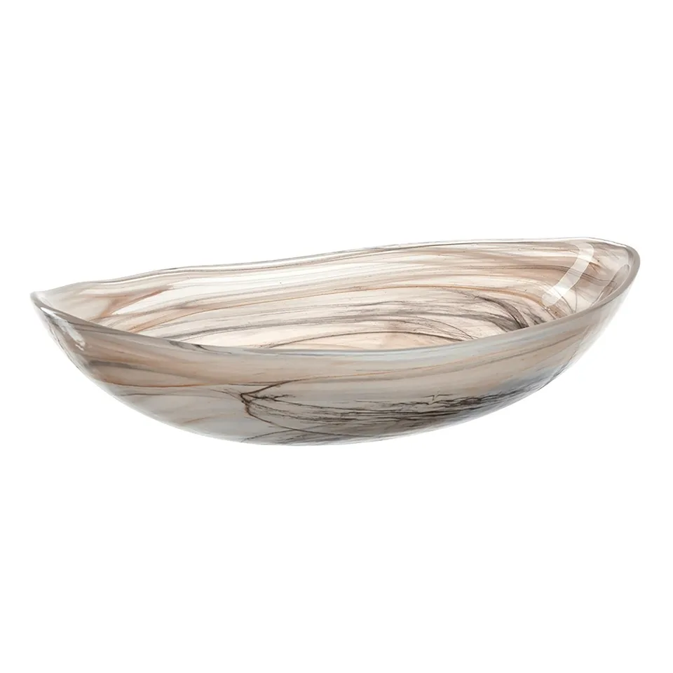 leonardo-alabastro-coupe-verre-beige-ovale-22-cm image 1
