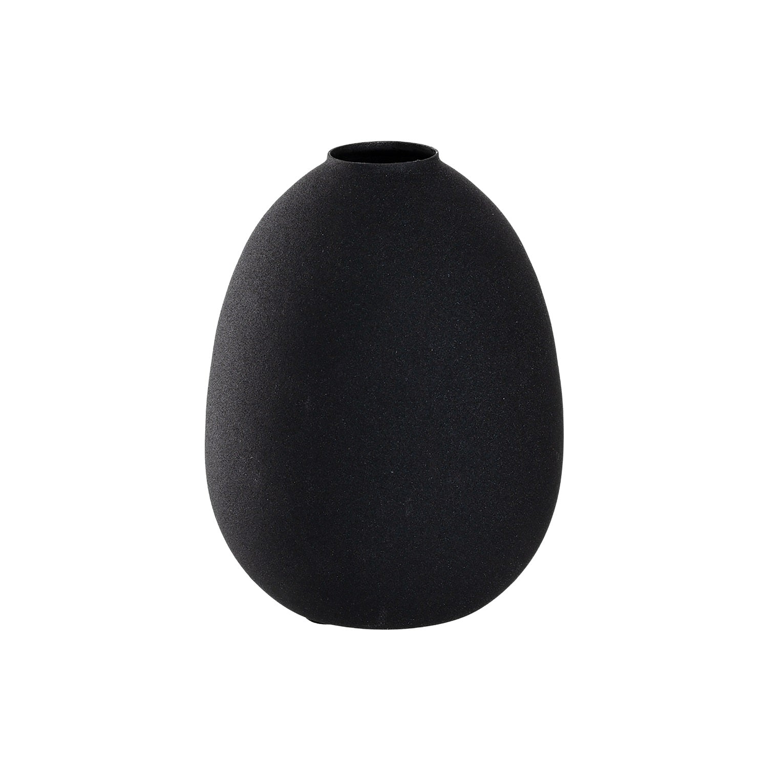 leonardo-casolare-vase-16-cm-noir-m-tal-ovale image 1