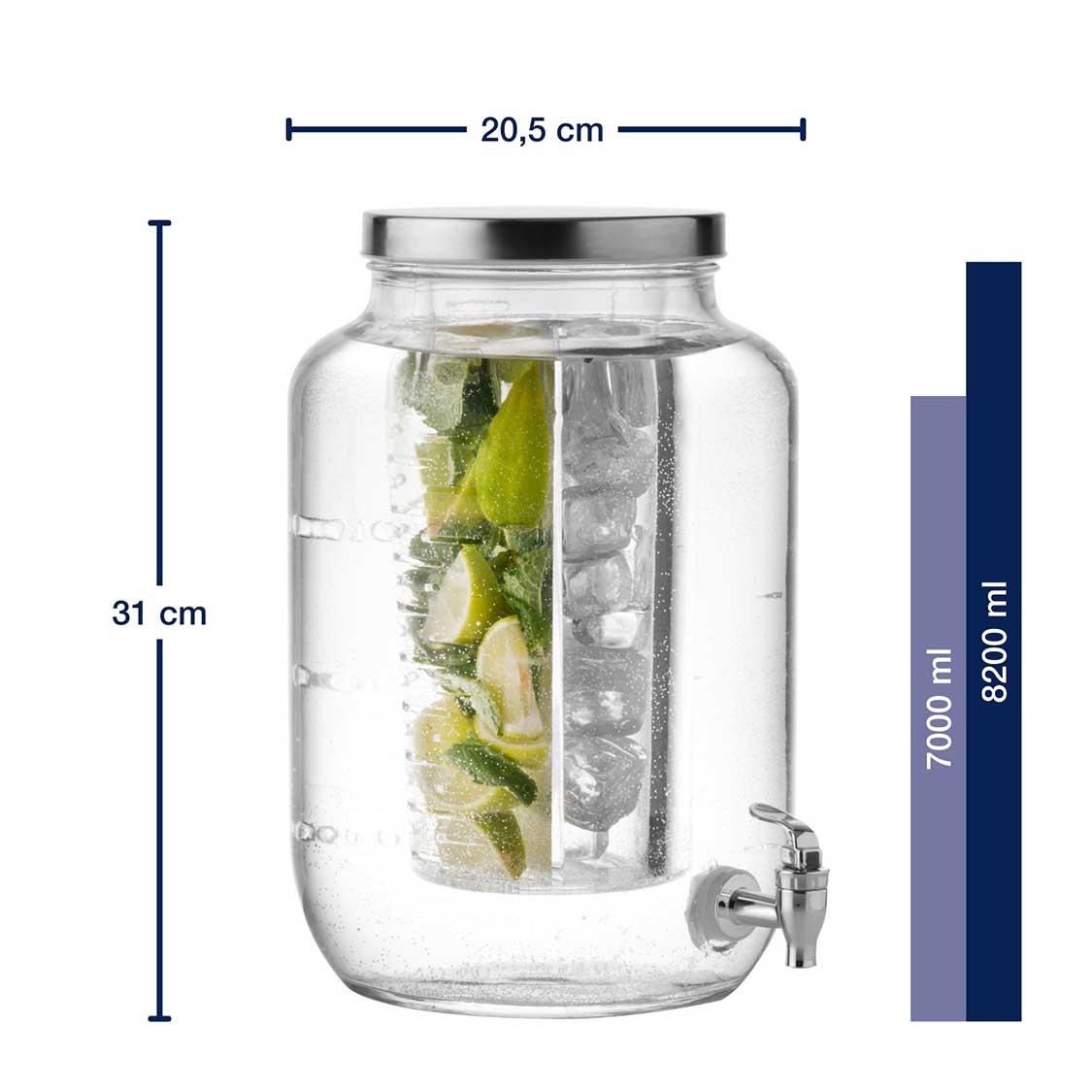 leonardo-succo-distributeur-boisson-verre-7-l-avec-infuseur image 3