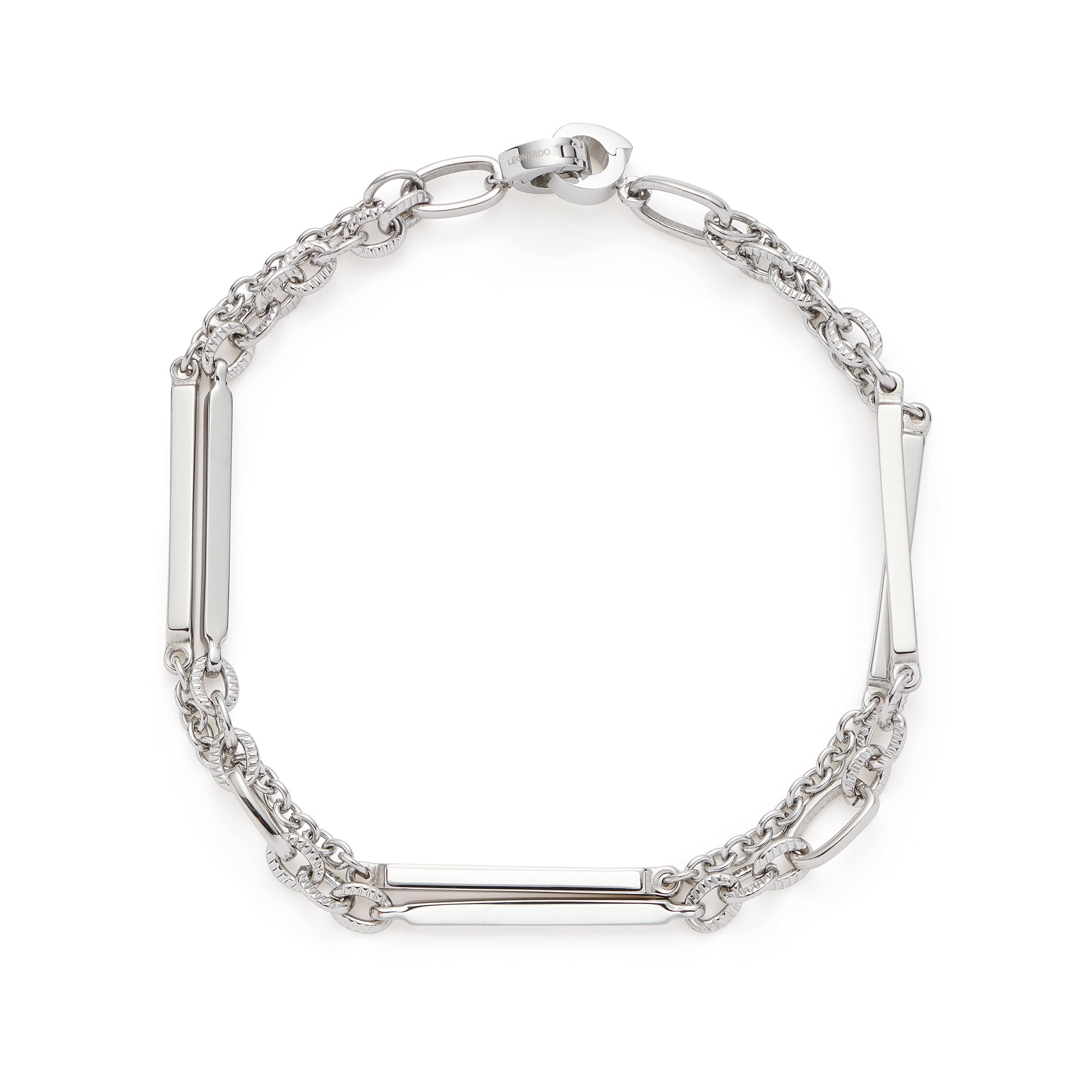 leonardo-grace-bracelet-argent-deux-rangs-clip-mix image 1