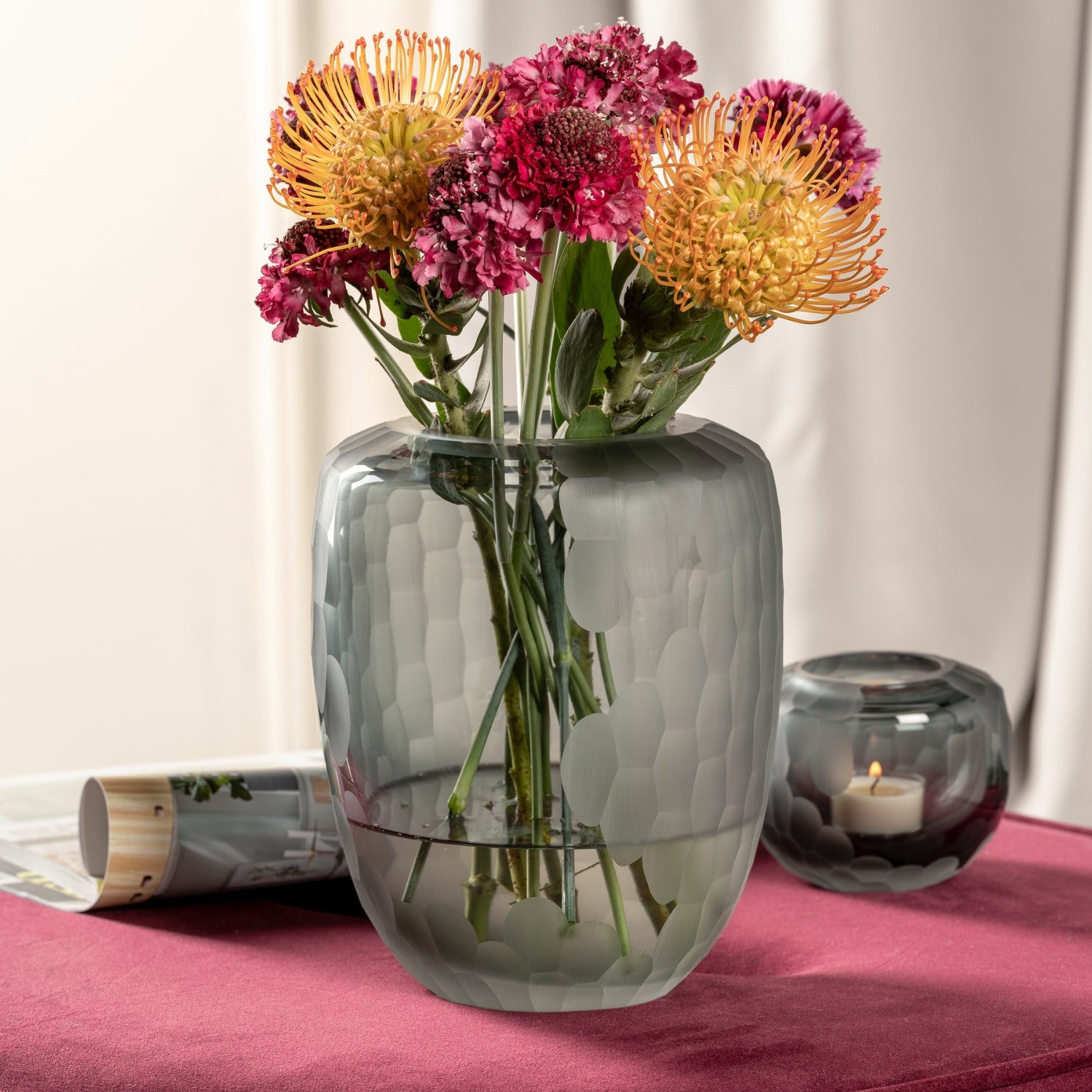 leonardo-bellagio-vase-en-verre-anthracite-9-cm image 7