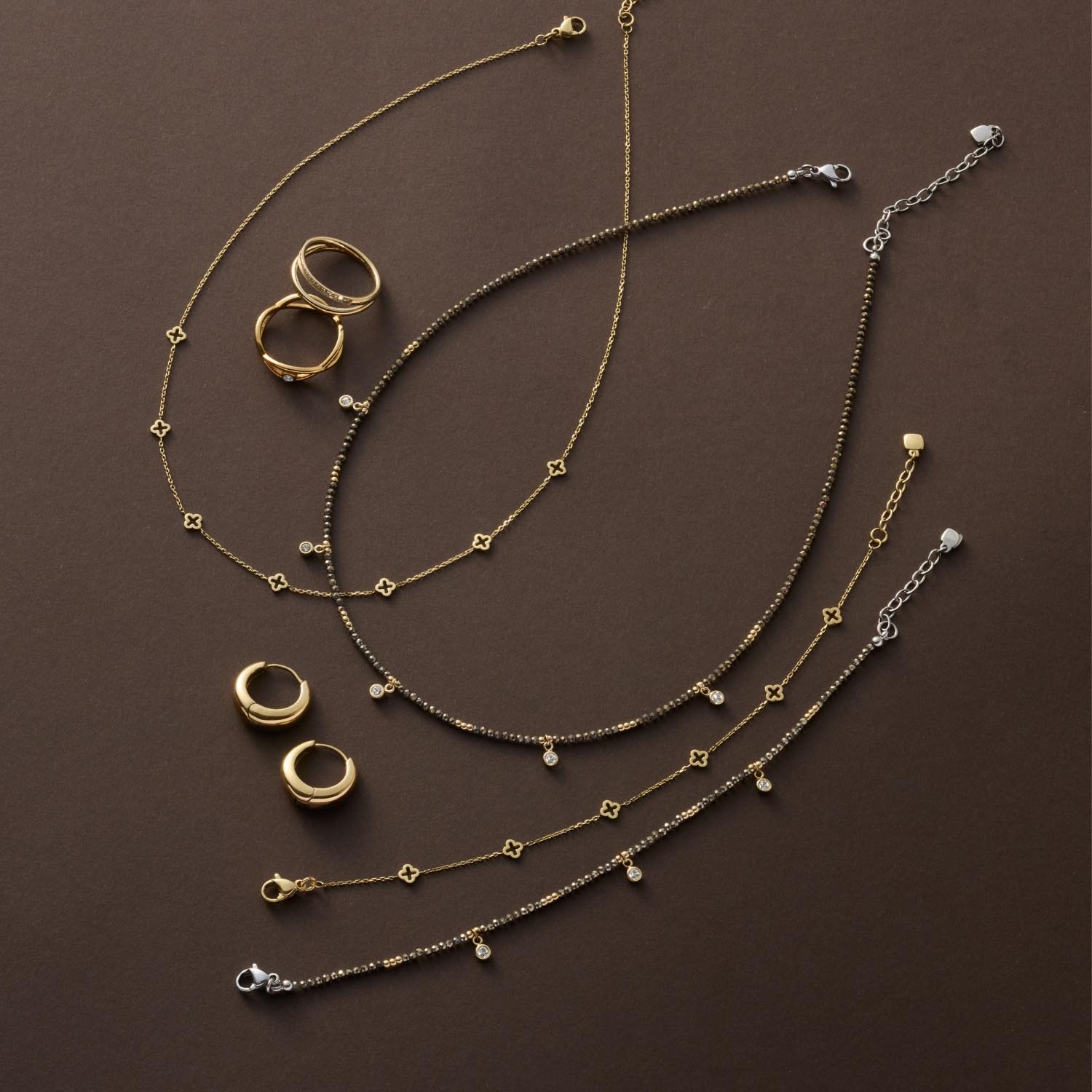 leonardo-anna-ciao-bracelet-pyrite-dor-pierres image 2