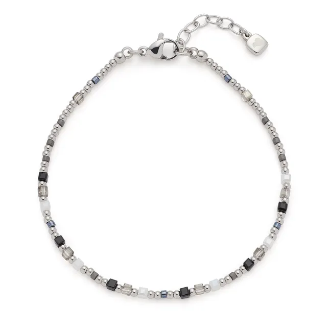 leonardo-lizo-ciao-bracelet-femme-noir-blanc-argent image 1