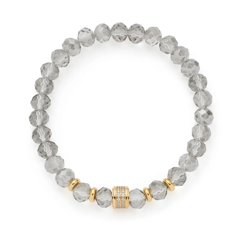 leonardo-berna-bracelet-dor-perles-grises-fum-es image 1