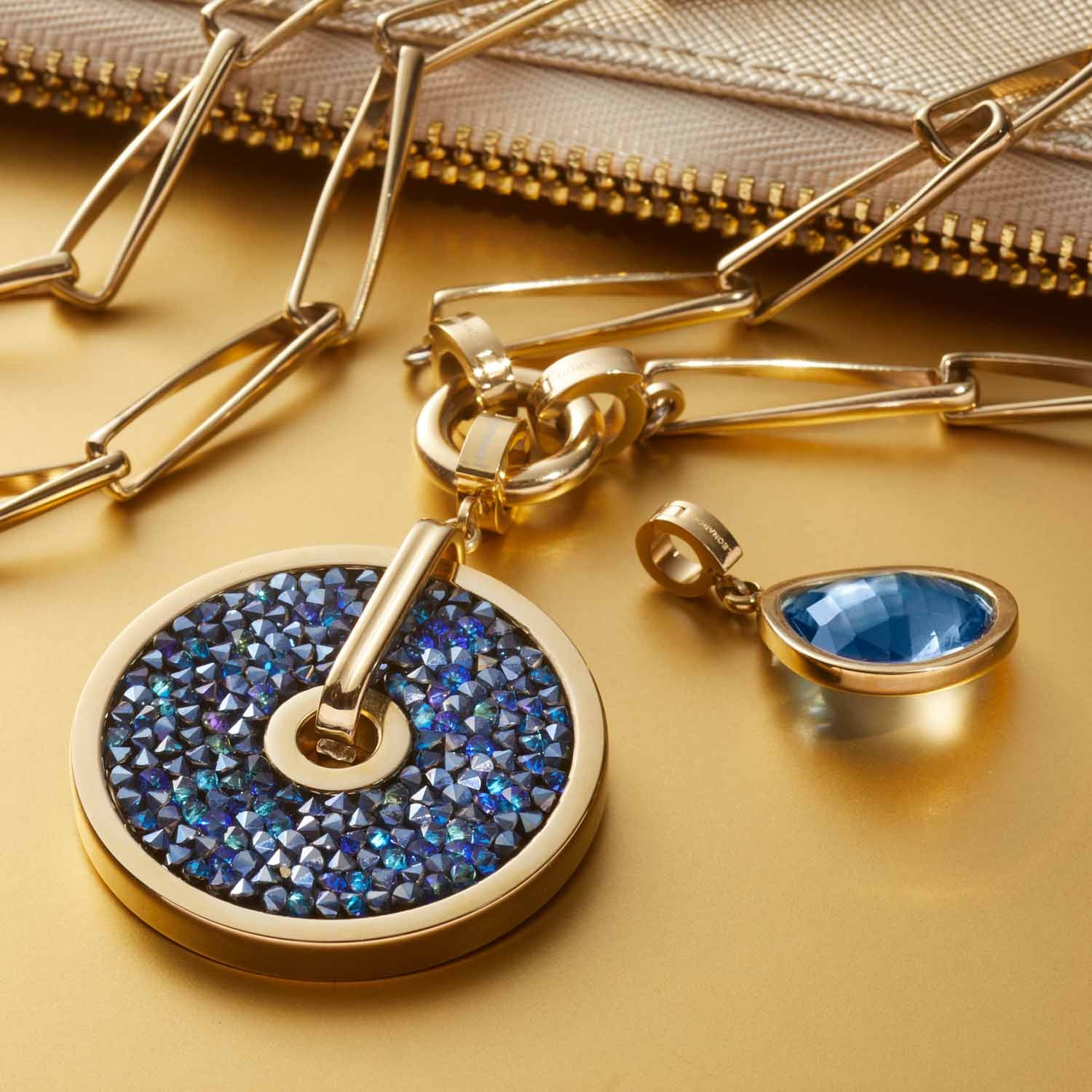 leonardo-clip-mix-pendentif-juvinga-bleu-dor image 2