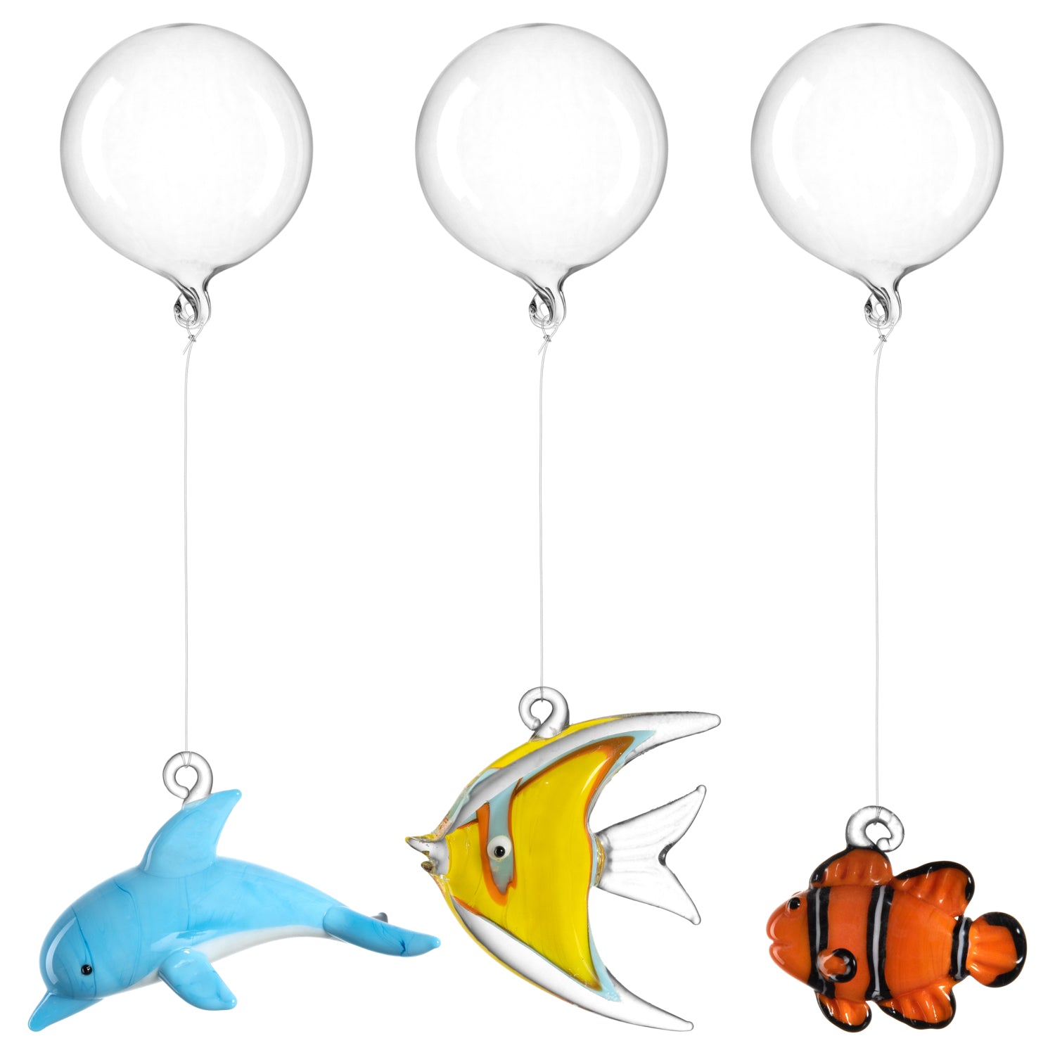 leonardo-mare-figurines-verre-poissons-lot-3-multicolore image 1