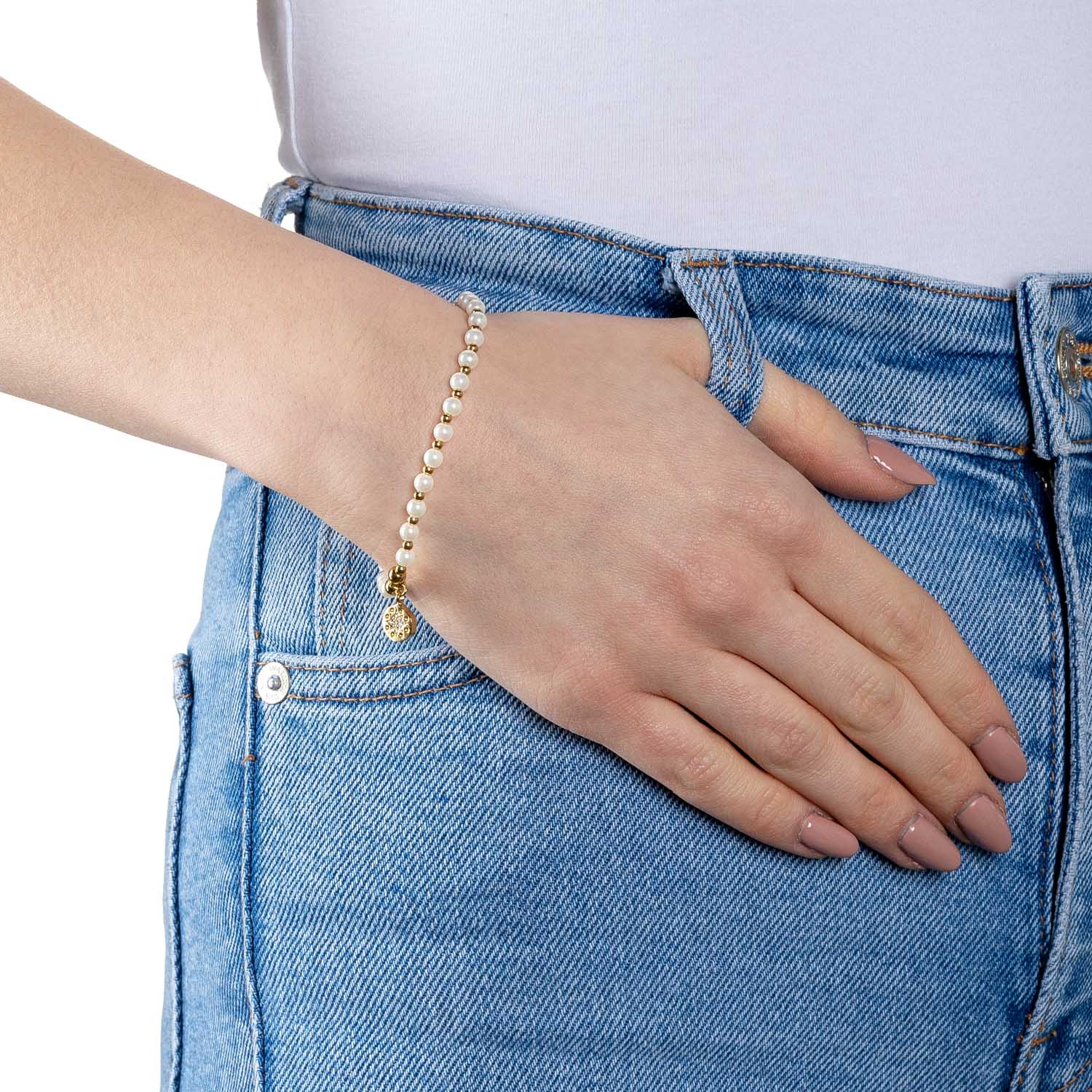 leonardo-pelena-bracelet-dor-perles-ciao image 2