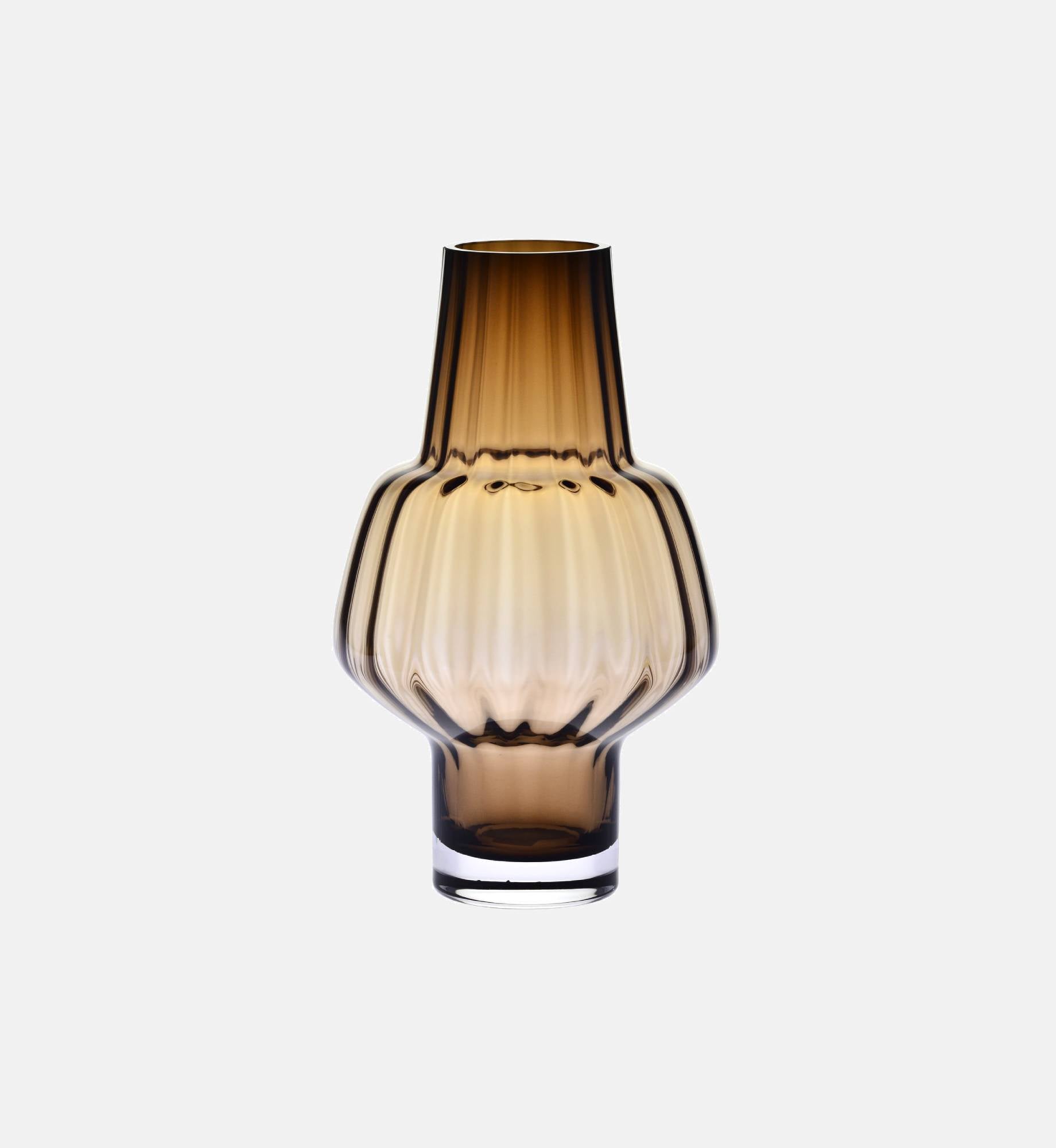 krosno-muse-vase-en-verre-quartz-fum-30-cm-marron-cannel image 1