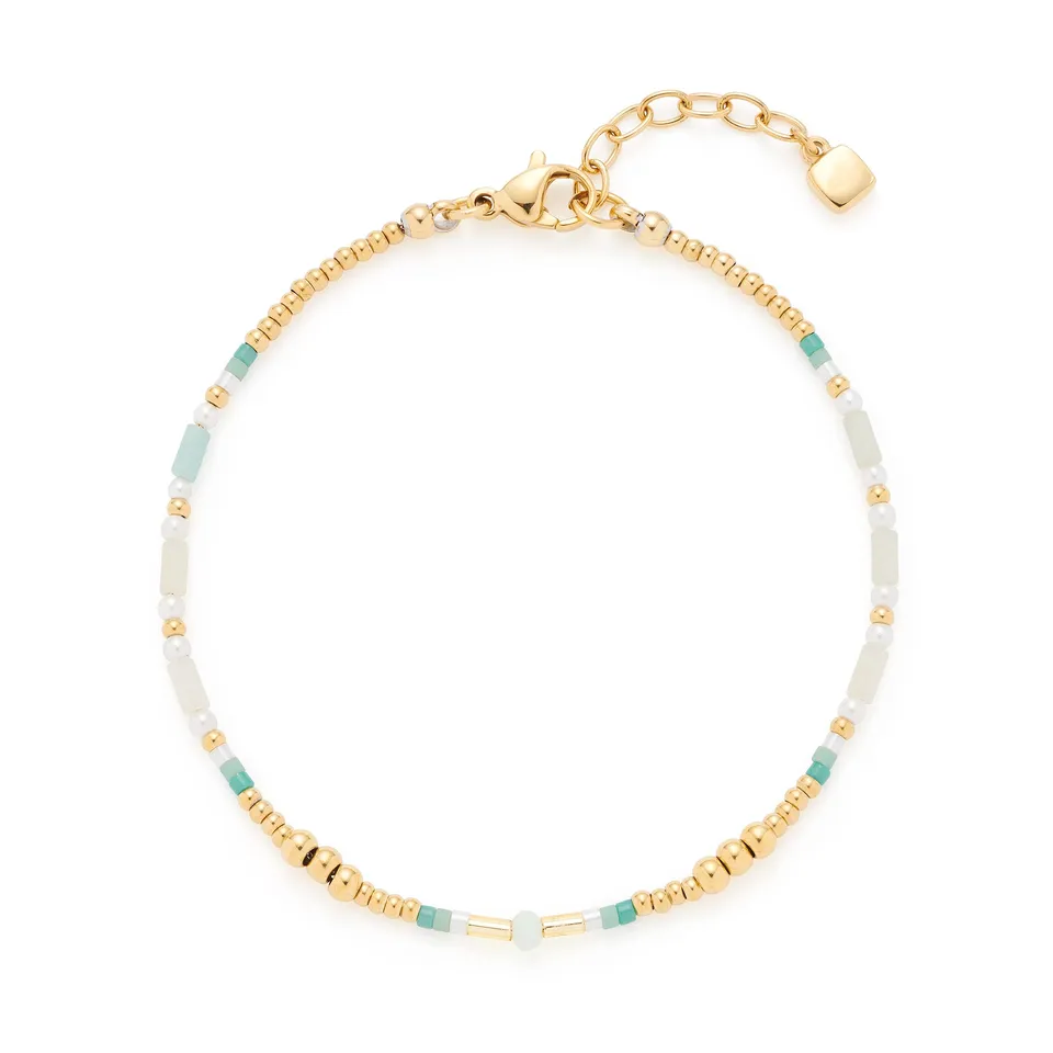 leonardo-lilly-ciao-bracelet-dor-perles-turquoise image 1