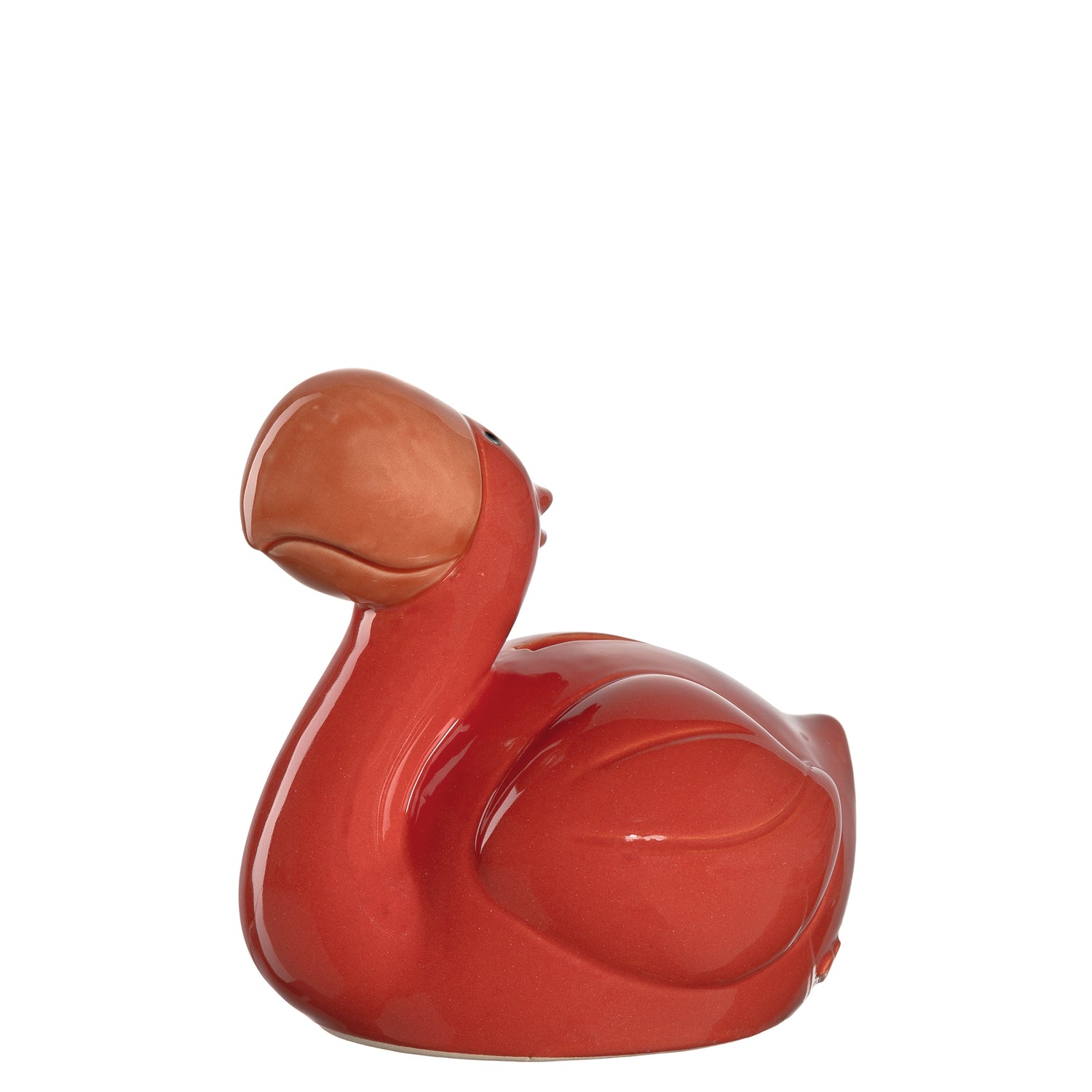 leonardo-bambini-tirelire-flamant-rose-12-cm-rouge-verre image 1