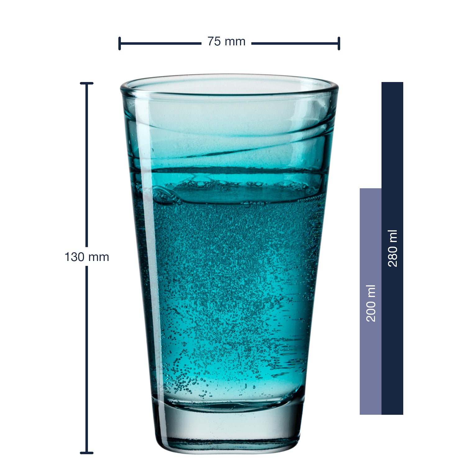 leonardo-vario-struttura-verre-turquoise-280-ml-x6 image 2