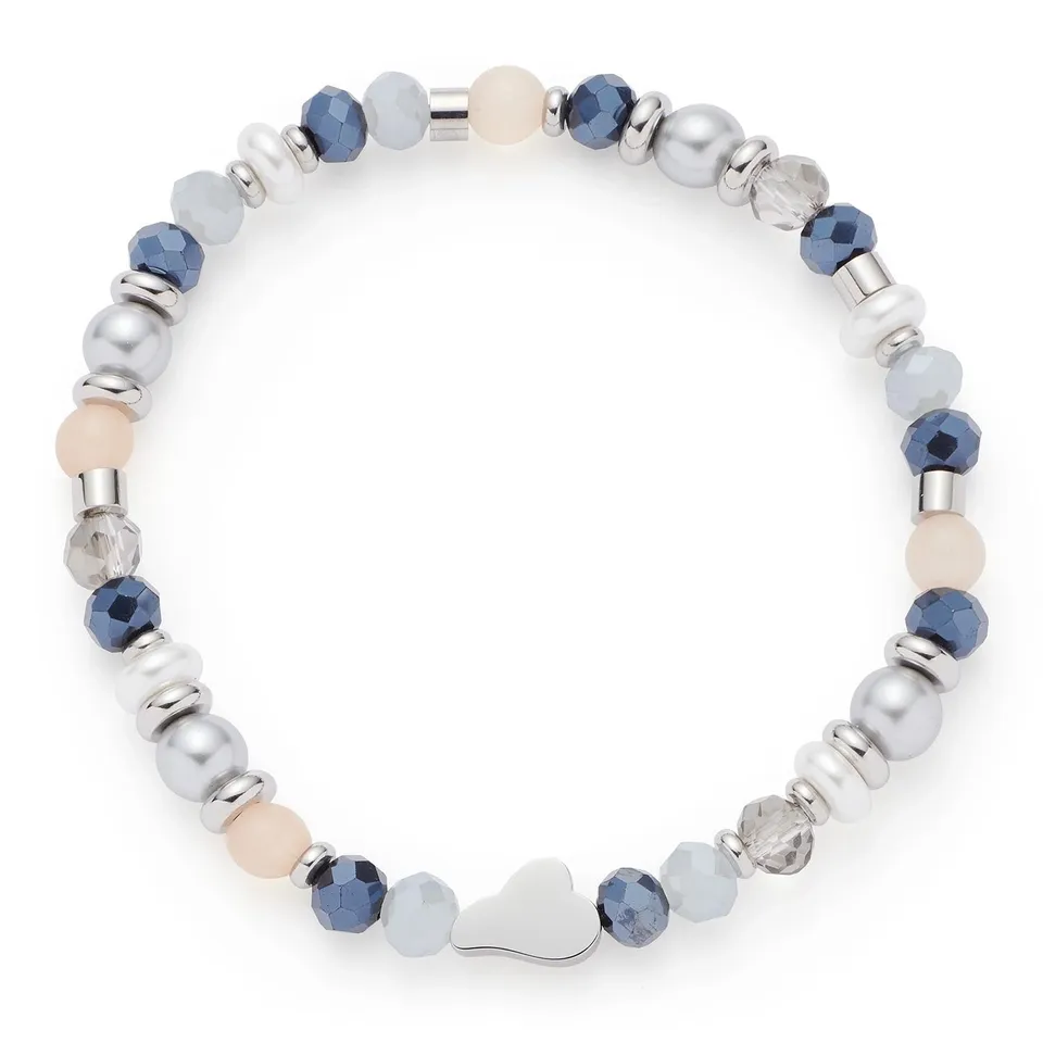 leonardo-britta-bracelet-perles-bleu-beige-acier image 1